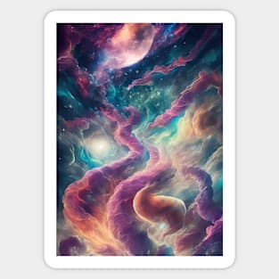 Mystical Nebula Planets Clouds Sticker